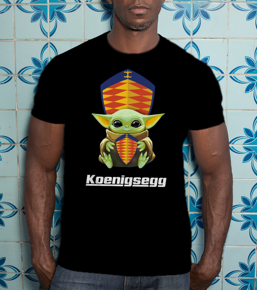 Star Wars Baby Yoda With Koenigsegg Shield Branding T-Shirt