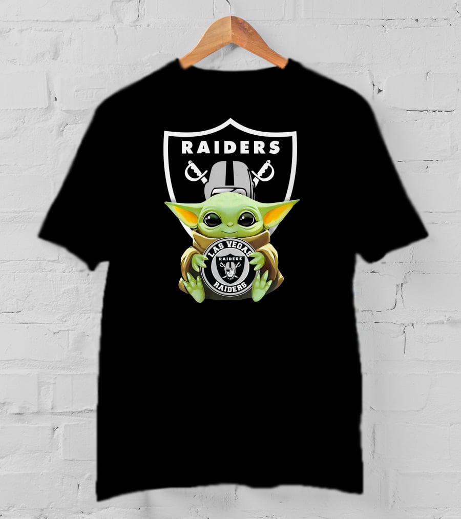 Star Wars Baby Yoda Holding Las Vegas Raiders Raiders T-Shirt