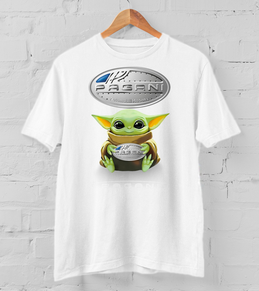 Star Wars Baby Yoda Holding Pagani Automobili Modena T-Shirt