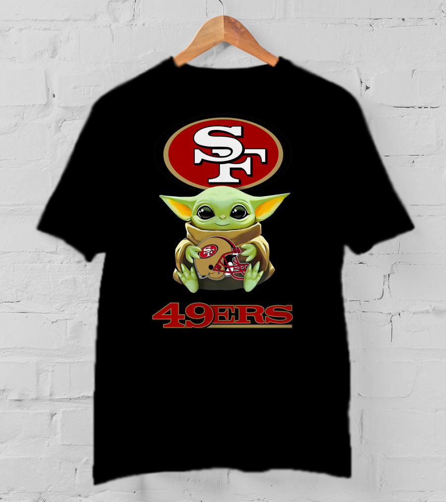 Star Wars Baby Yoda Sf 49ers Helmet 49ers T-Shirt