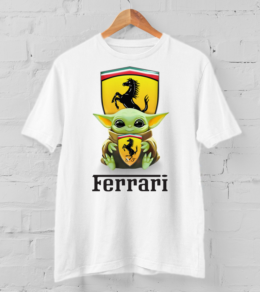 Baby Yoda Holding Ferrari T-Shirt