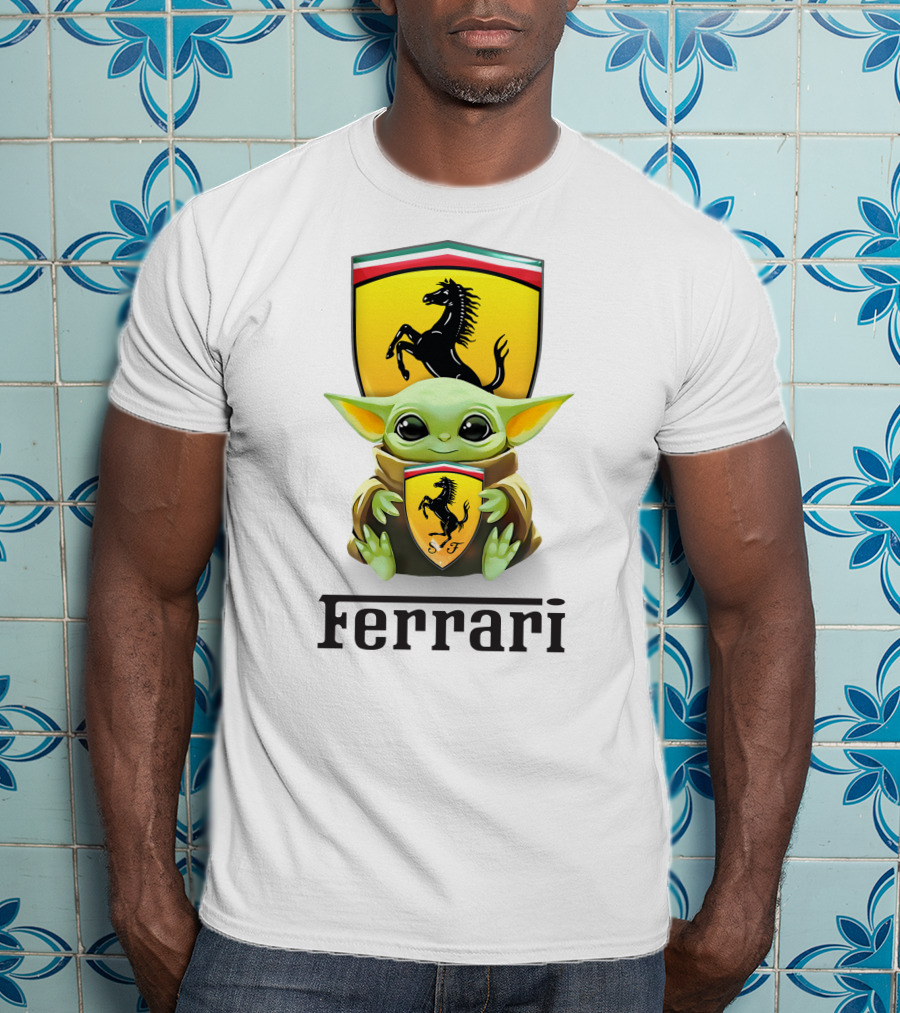 Baby Yoda Holding Ferrari T-Shirt