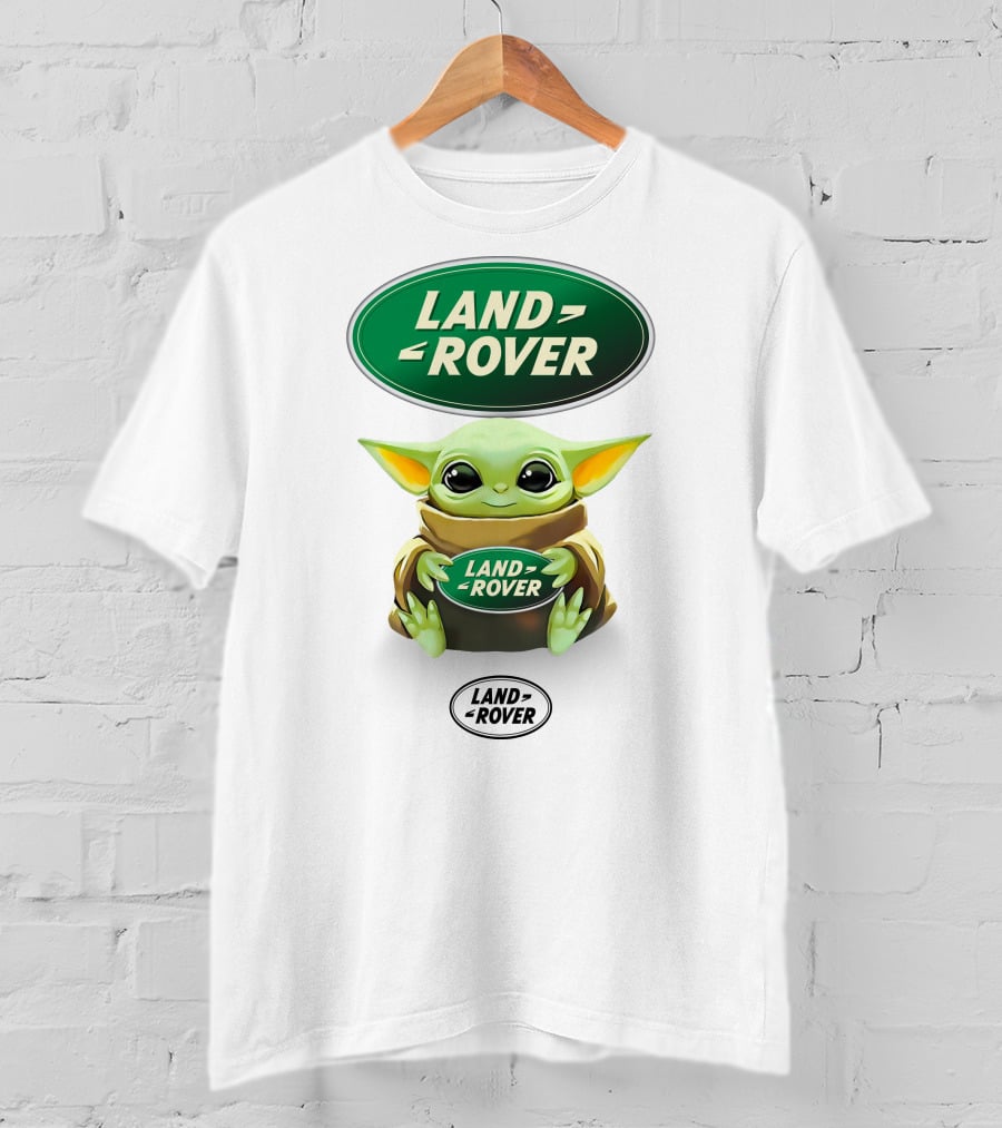 Baby Yoda Land Rover Green Logo Hug T-Shirt