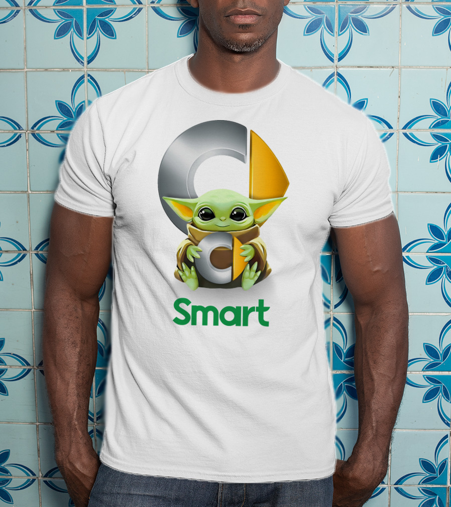 Baby Yoda Hug C Smart White T-Shirt
