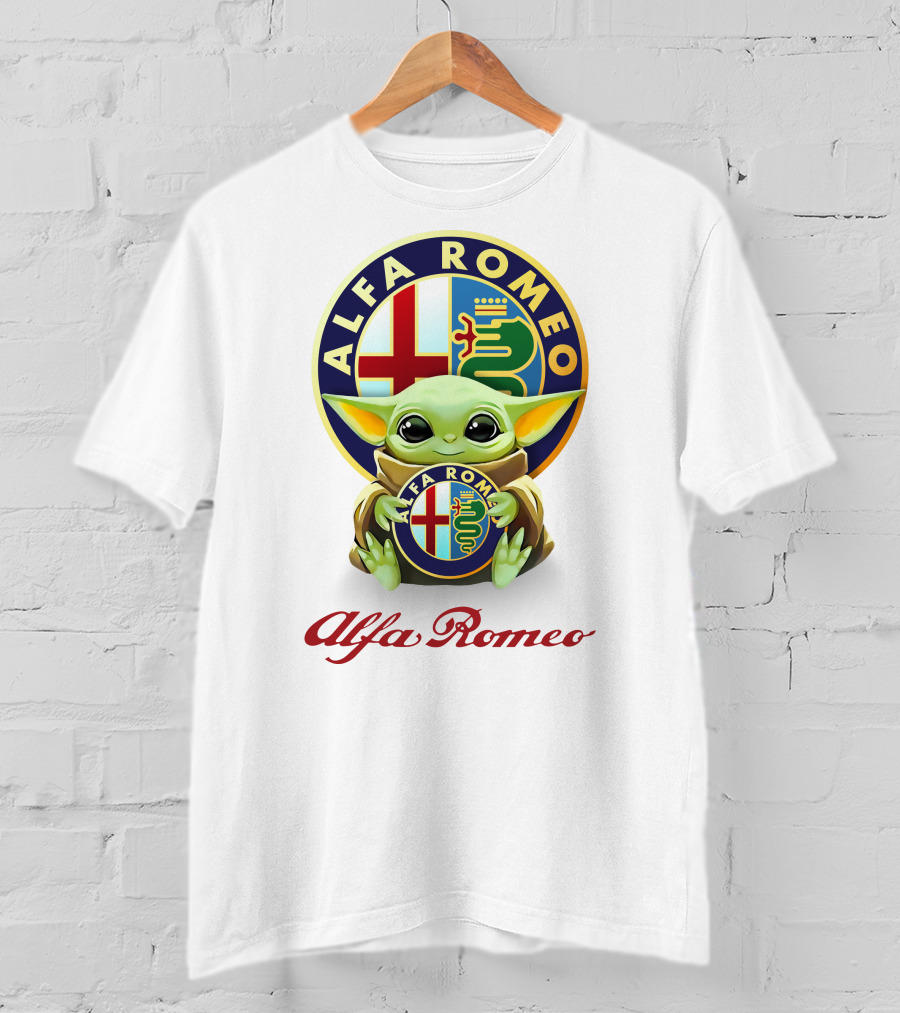 Star Wars Baby Yoda Holding Alfa Romeo T-Shirt