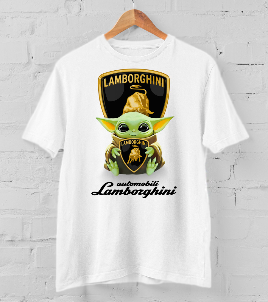 Star Wars Baby Yoda Hug Lamborghini Automobili T-Shirt