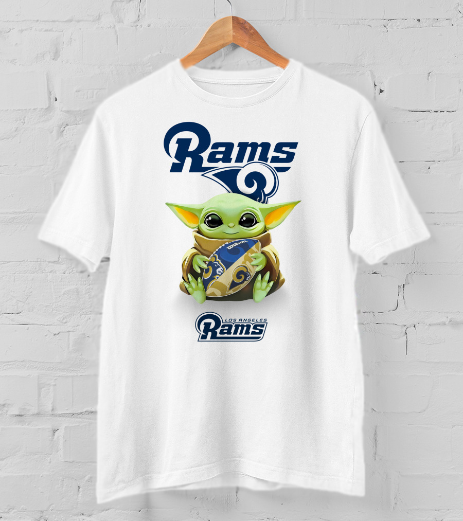 Rams Baby Yoda Hug Los Angeles Rams Football T-Shirt