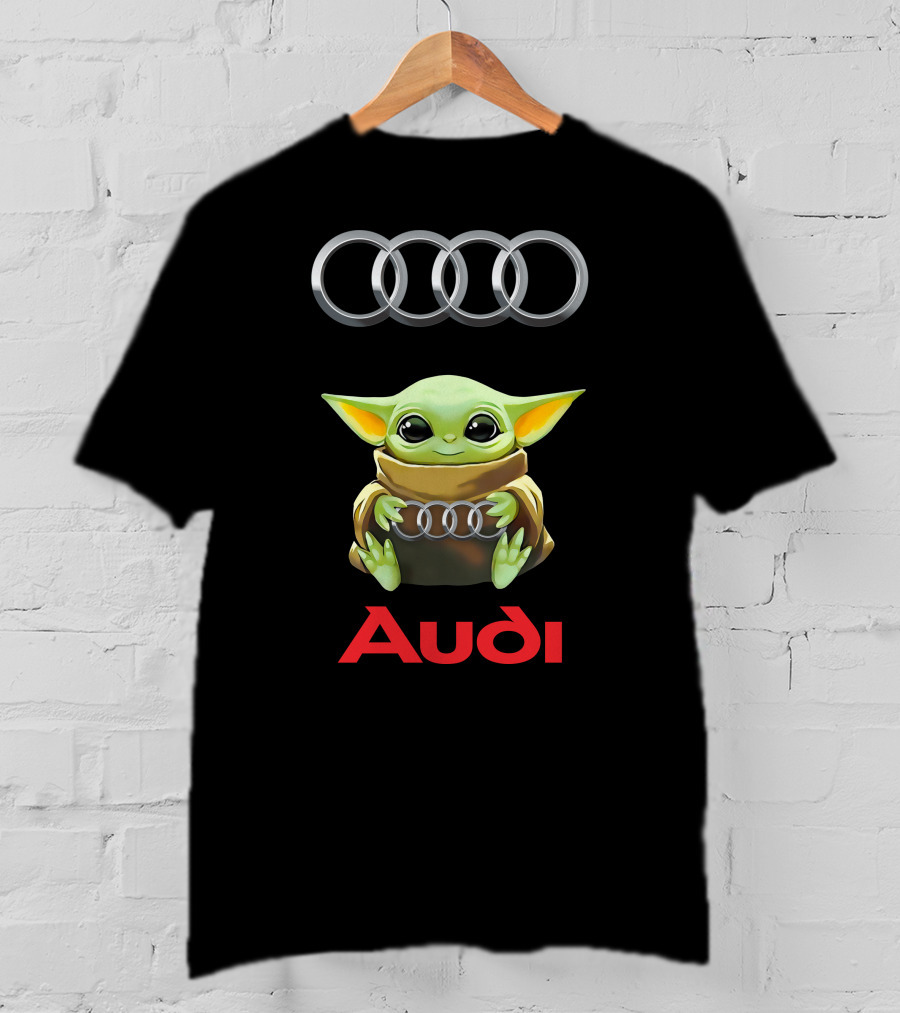 Grogu Holding Audi Rings With Audi T-Shirt