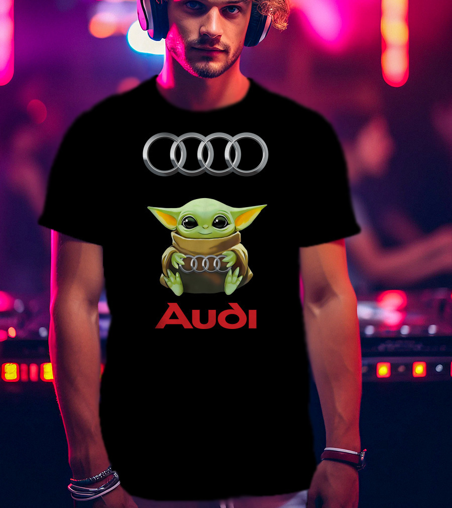 Grogu Holding Audi Rings With Audi T-Shirt