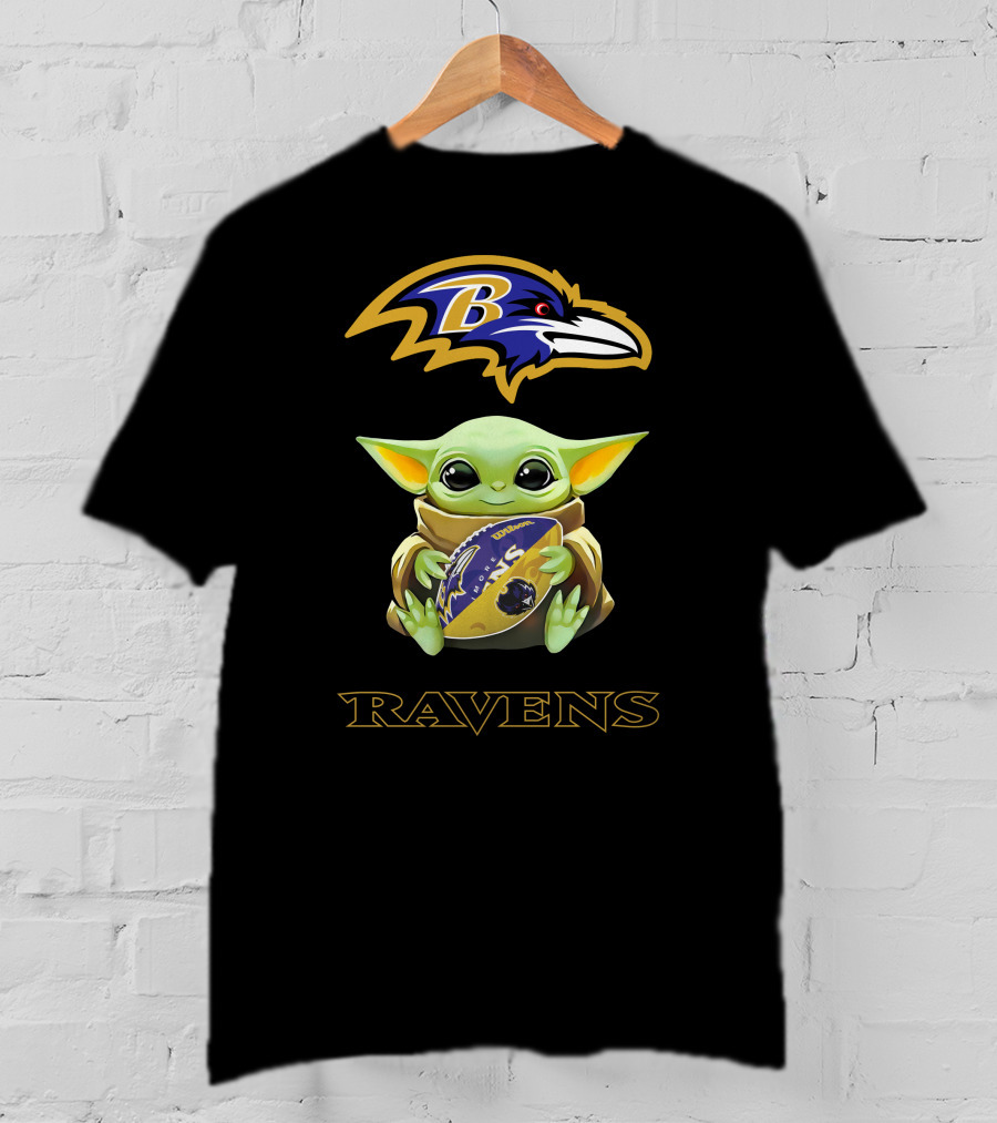 Grogu Baltimore Ravens Football Hug Tailgate T-Shirt
