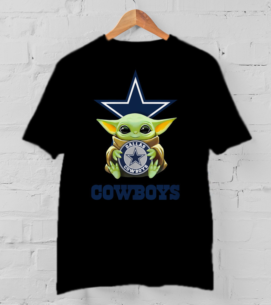 Grogu Hug Dallas Cowboys Star Emblem T-Shirt