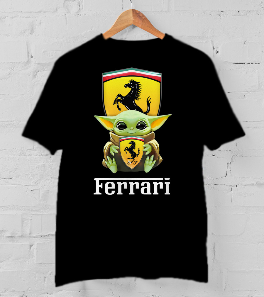 Ferrari Grogu Hug Black T-Shirt