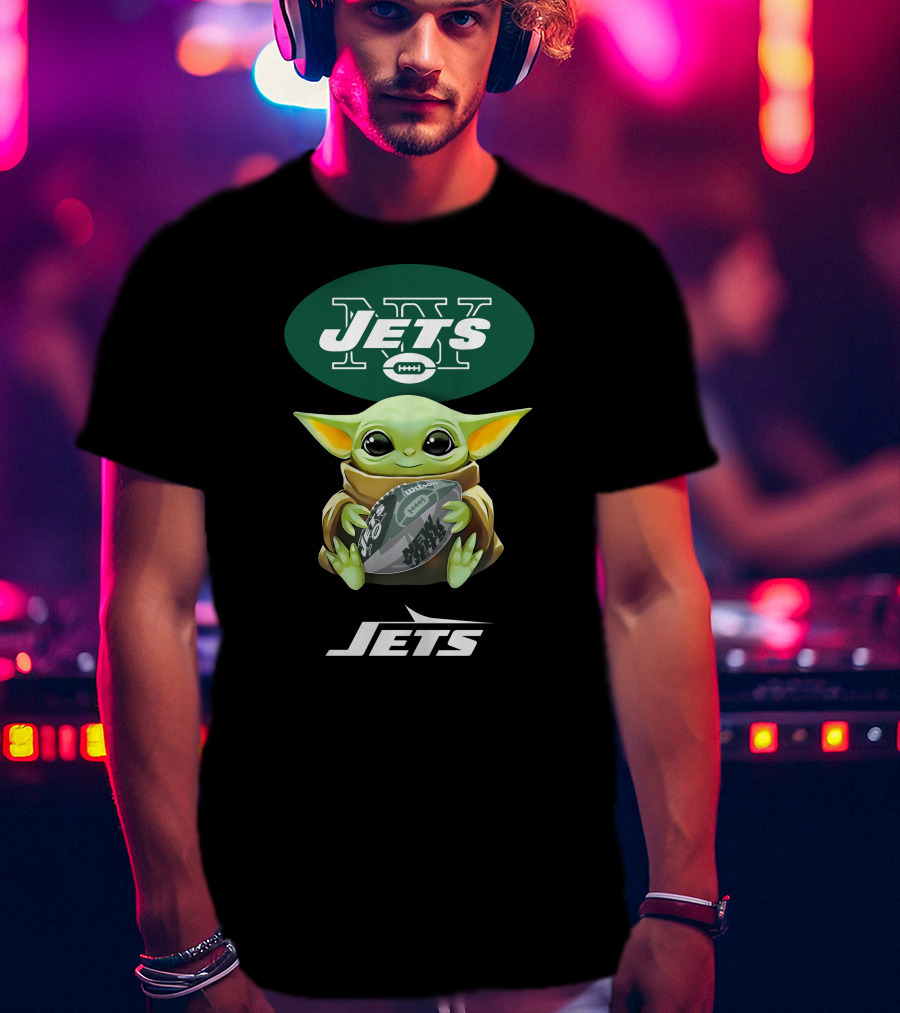 Grogu Hug New York Jets Football Jets T-Shirt