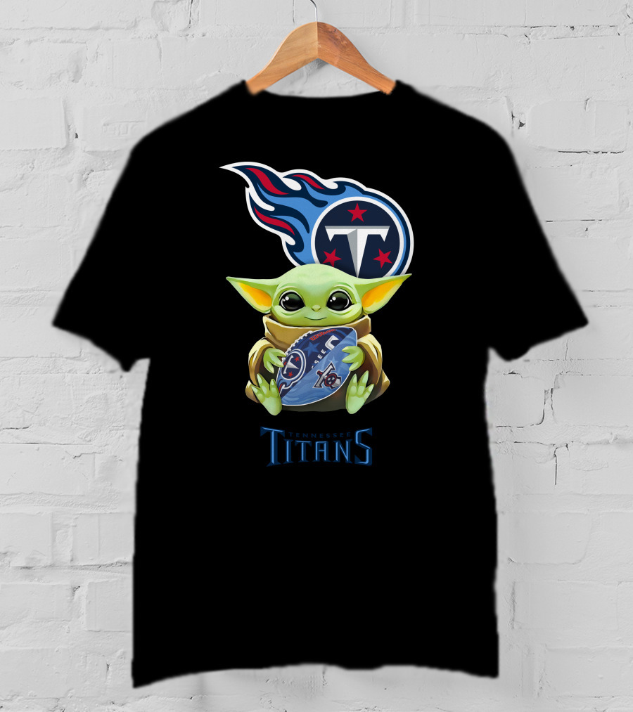 Grogu Tennessee Titans Football Hug Tailgate T-Shirt