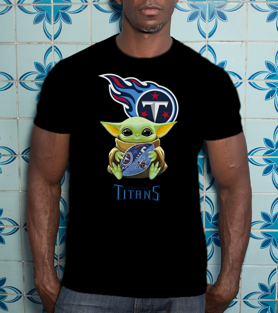 Grogu Tennessee Titans Football Hug Tailgate T-Shirt