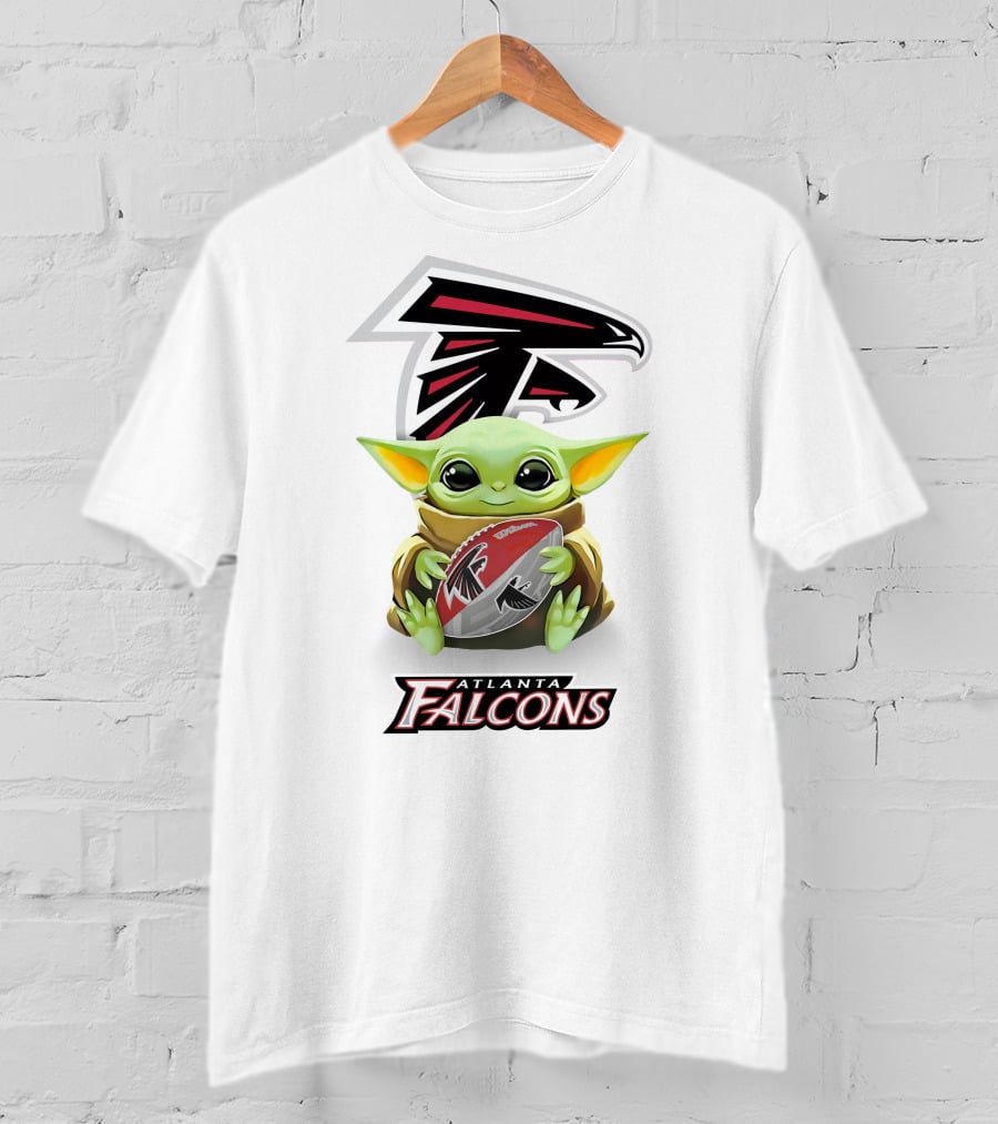 Grogu Atlanta Falcons Hugging Football T-Shirt