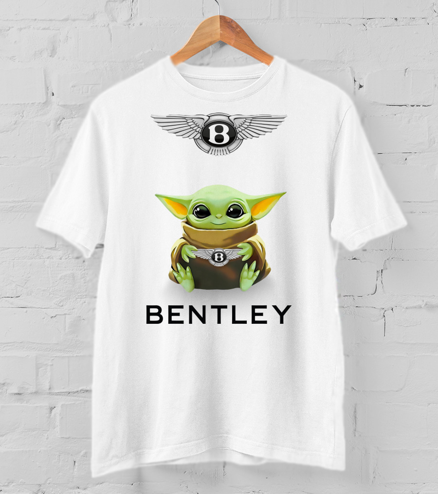 Grogu Bentley Logo Hug White T-Shirt
