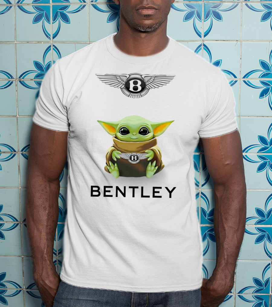 Grogu Bentley Logo Hug White T-Shirt