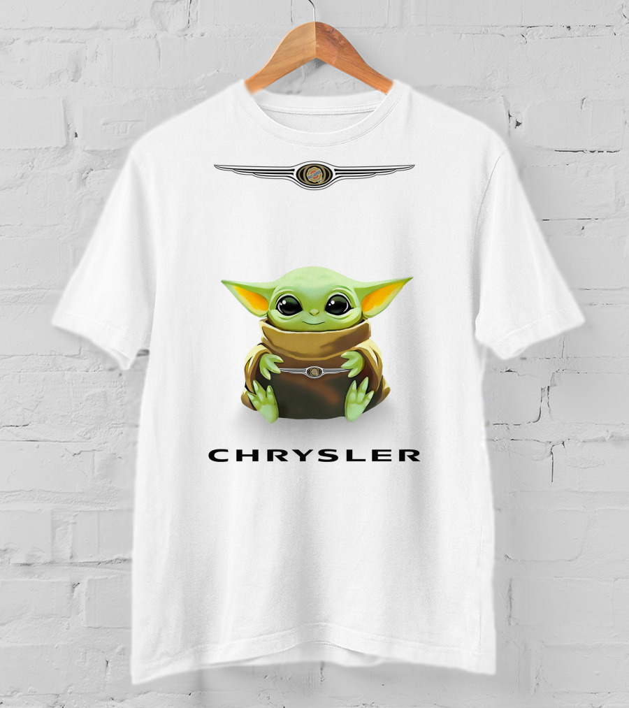 Grogu Chrysler Logo Hug White T-Shirt