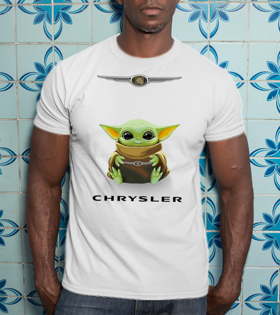 Grogu Chrysler Logo Hug White T-Shirt