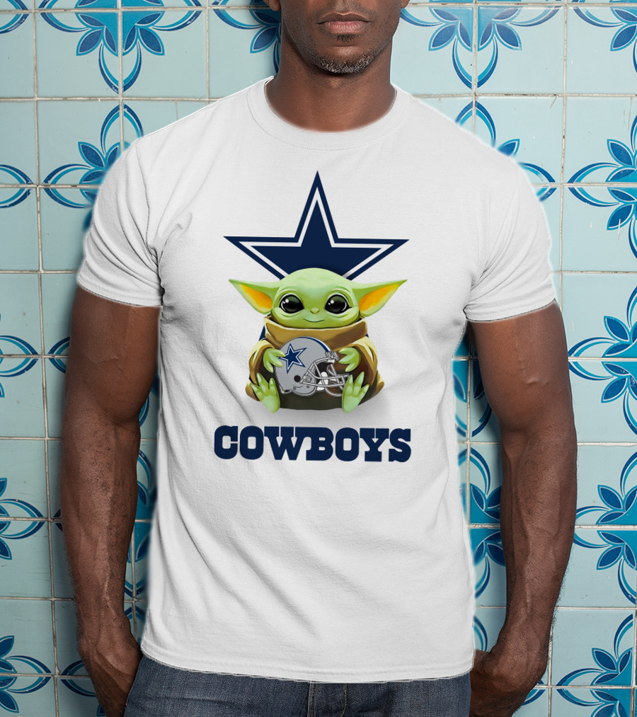 Grogu Hug Cowboys Star Helmet T-Shirt