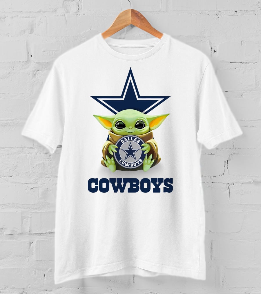 Grogu Holding Dallas Cowboys Emblem With Star T-Shirt