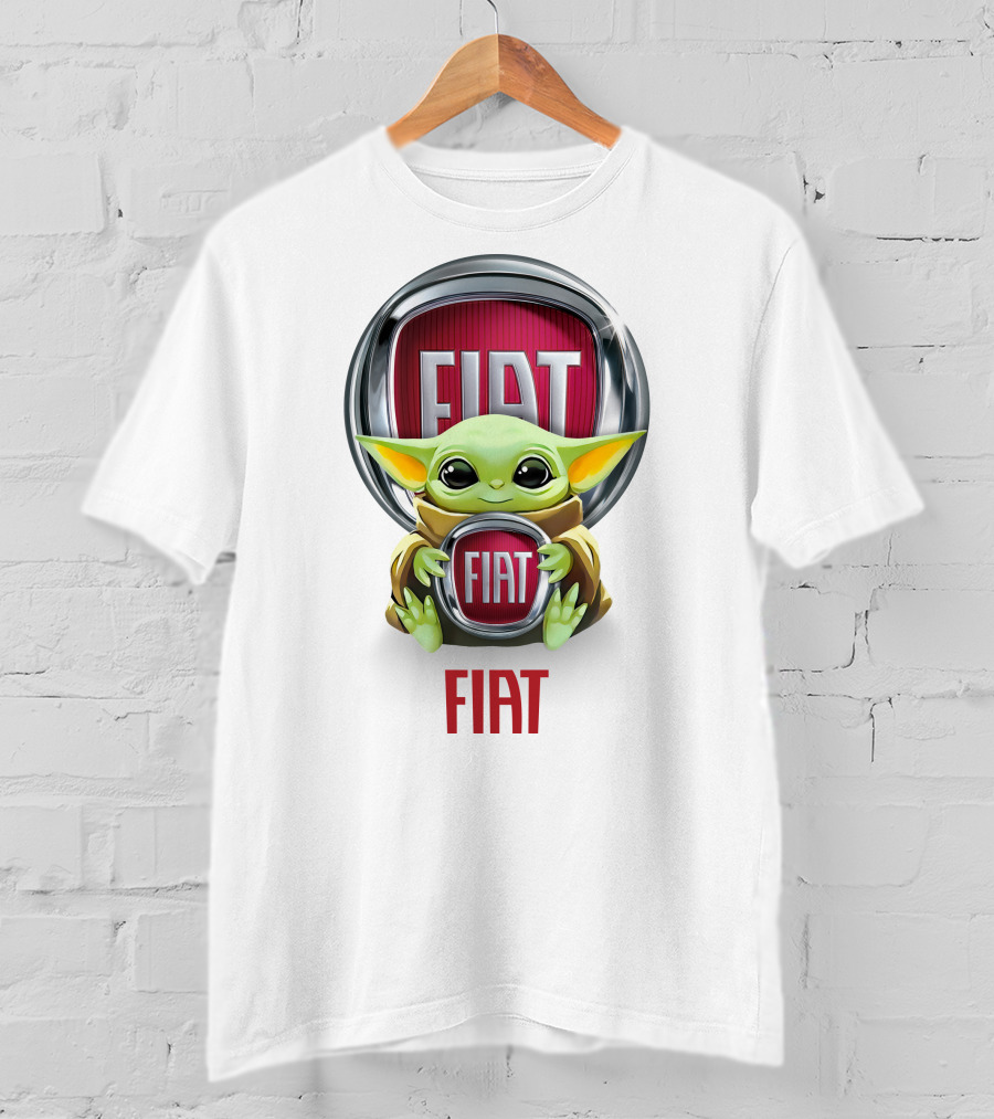 Grogu Hug Fiat Logo Display T-Shirt