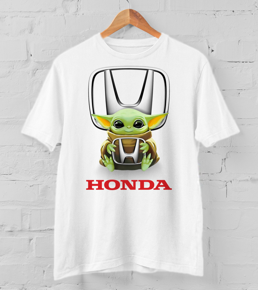 Grogu Holding Honda Logo Emblem T-Shirt