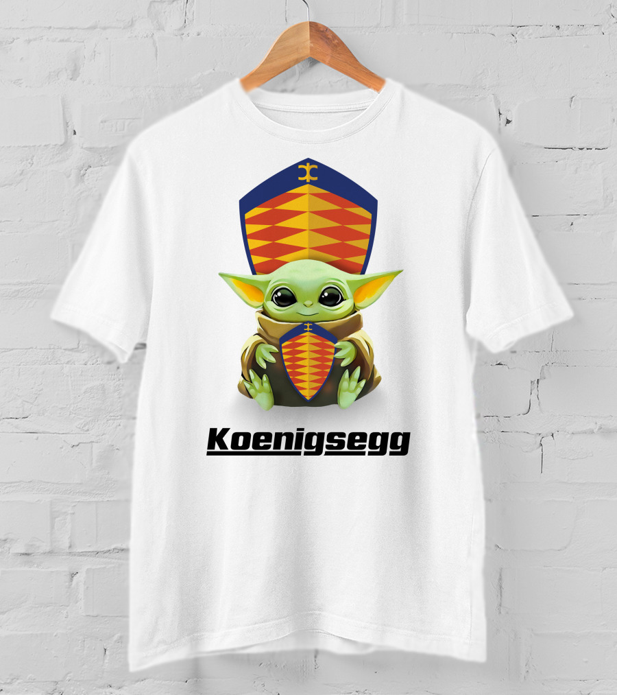 Grogu Holding Koenigsegg Shield Crest T-Shirt