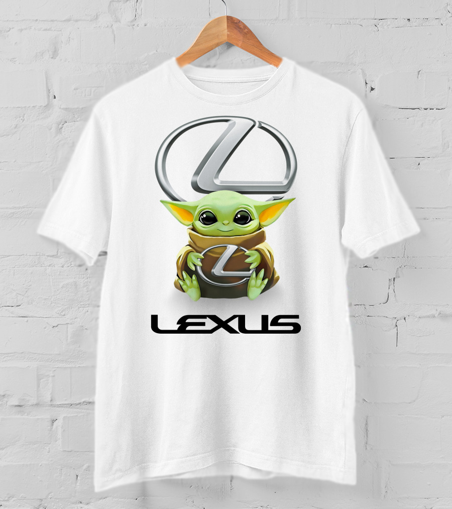 Grogu Holding Lexus Symbol With Large T-Shirt