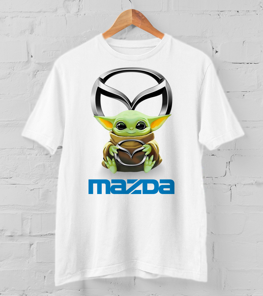 Grogu Hugging Mazda Logo Anime T-Shirt