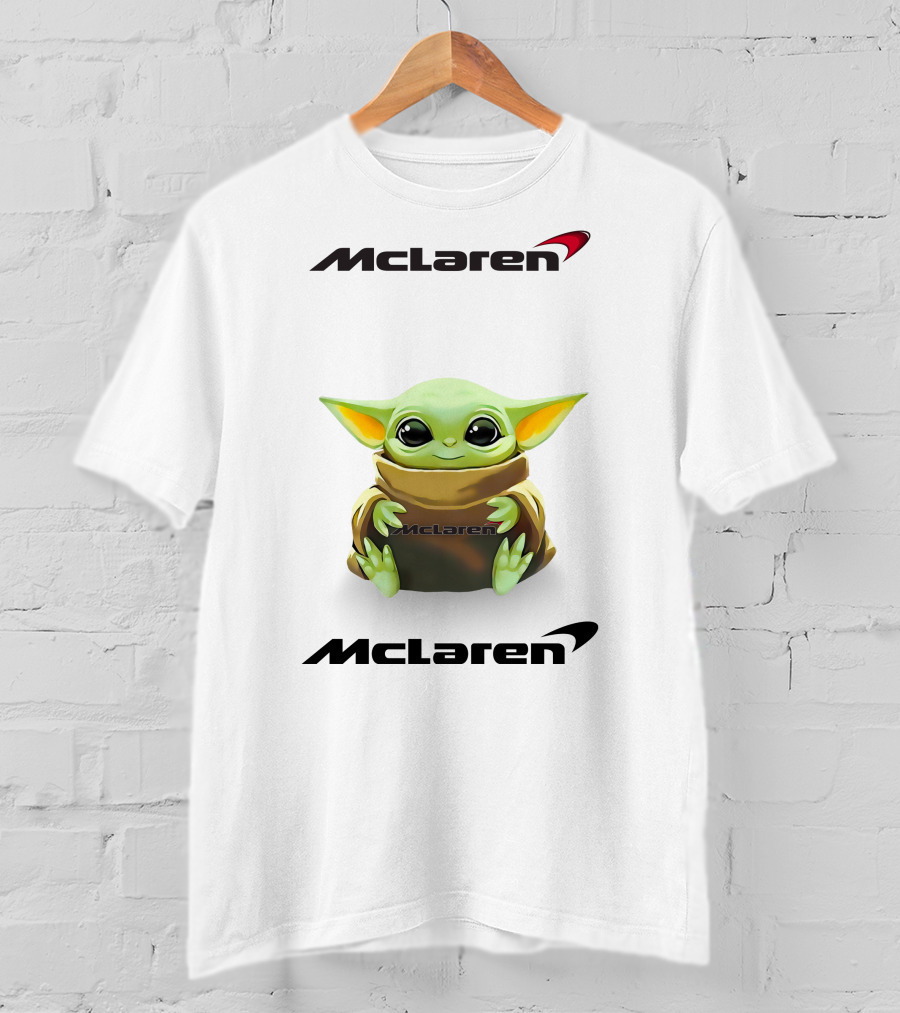 Grogu Hug McLaren Logo White T-Shirt