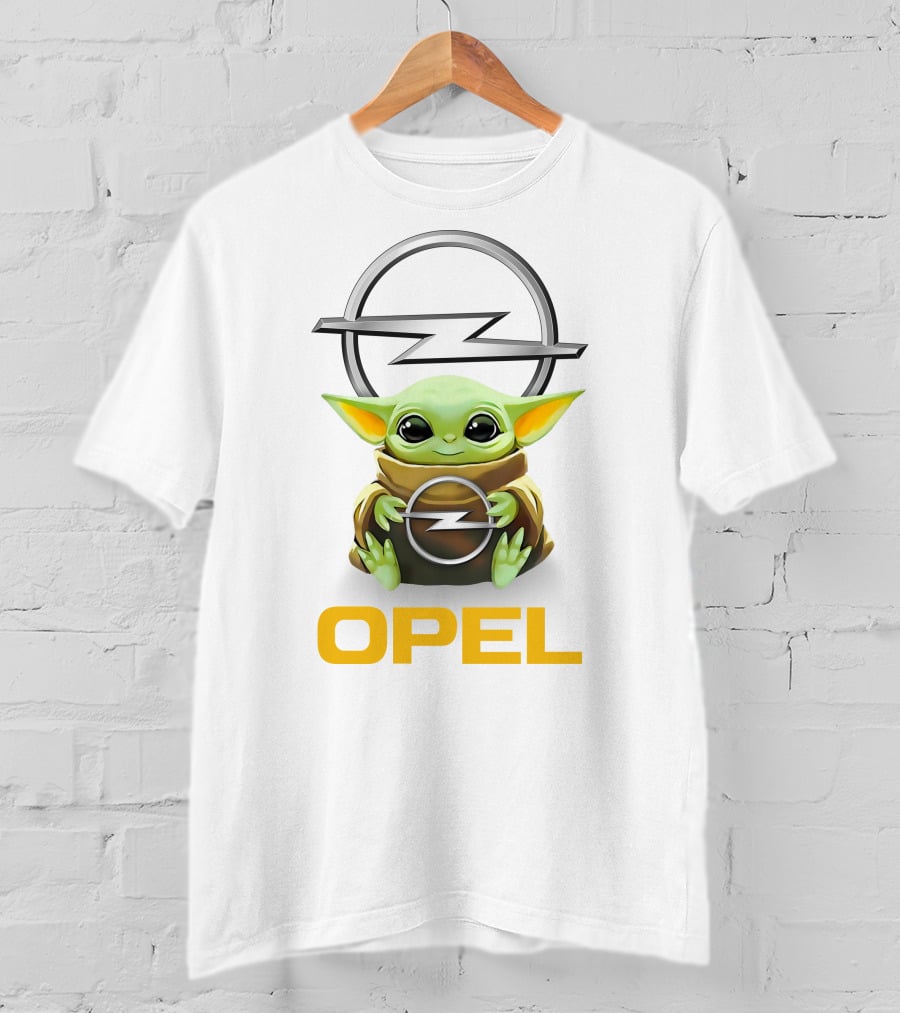 Grogu Hug Opel Logo White T-Shirt
