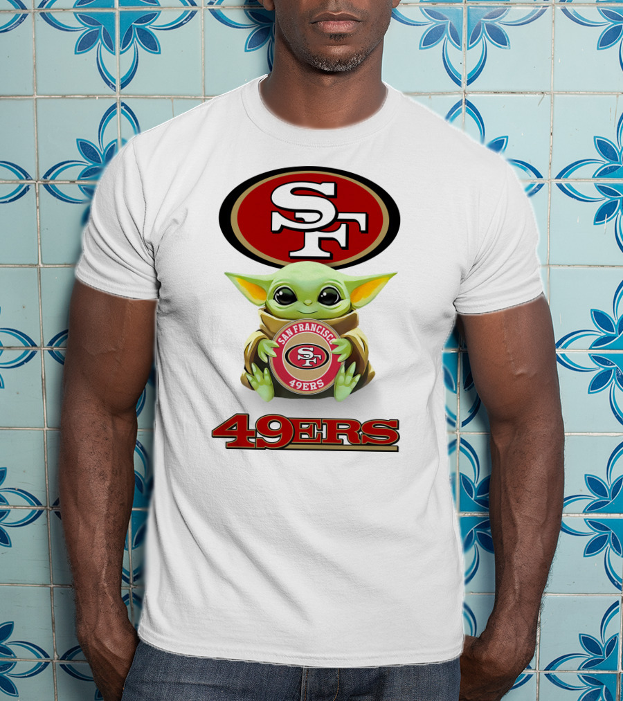 Grogu Holding San Francisco 49ers Sf Logo 49ers Football T-Shirt