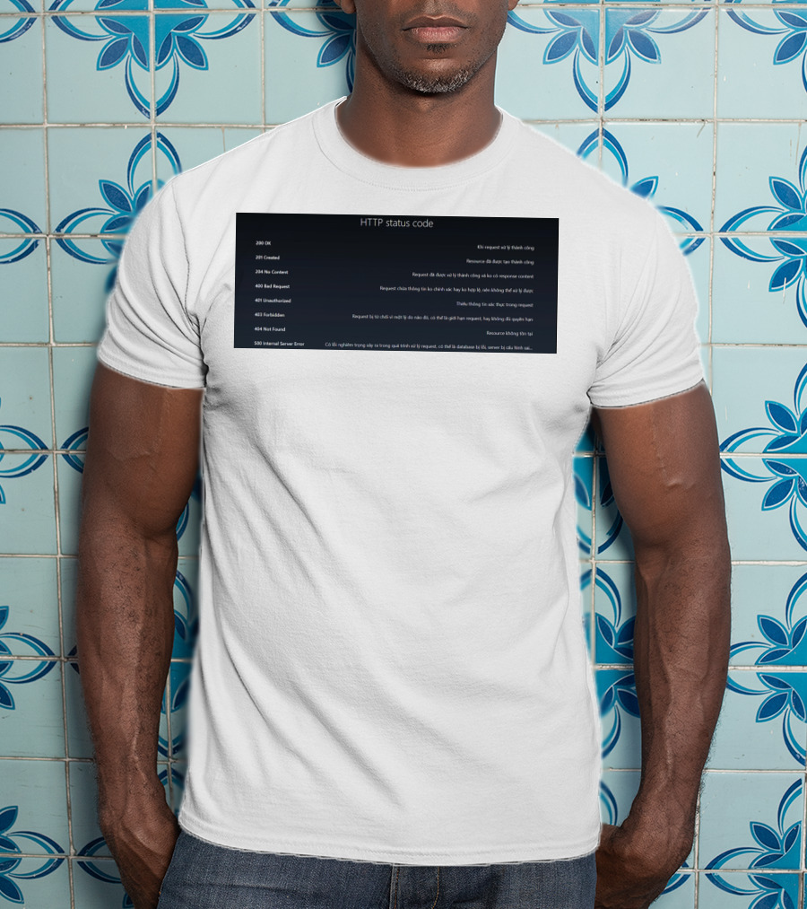 HTTP Status Code 200 OK 201 Created 204 No Content 400 Bad Request 401 Unauthorized 403 Forbidden 404 Not Found 500 Internal Server Error T-Shirt