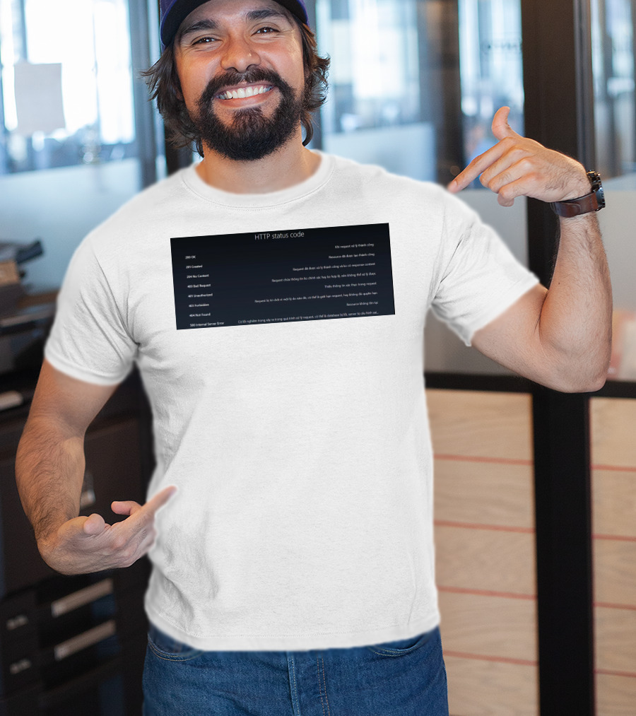 HTTP Status Code 200 OK 201 Created 204 No Content 400 Bad Request 401 Unauthorized 403 Forbidden 404 Not Found 500 Internal Server Error T-Shirt