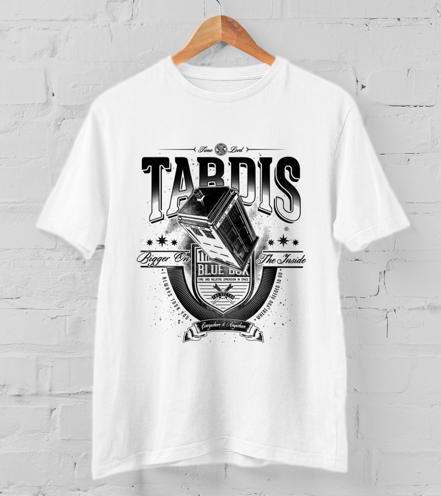 Tardis Time Lord Bigger On The Inside Blue Box Courage Of Gallifrey T-Shirt