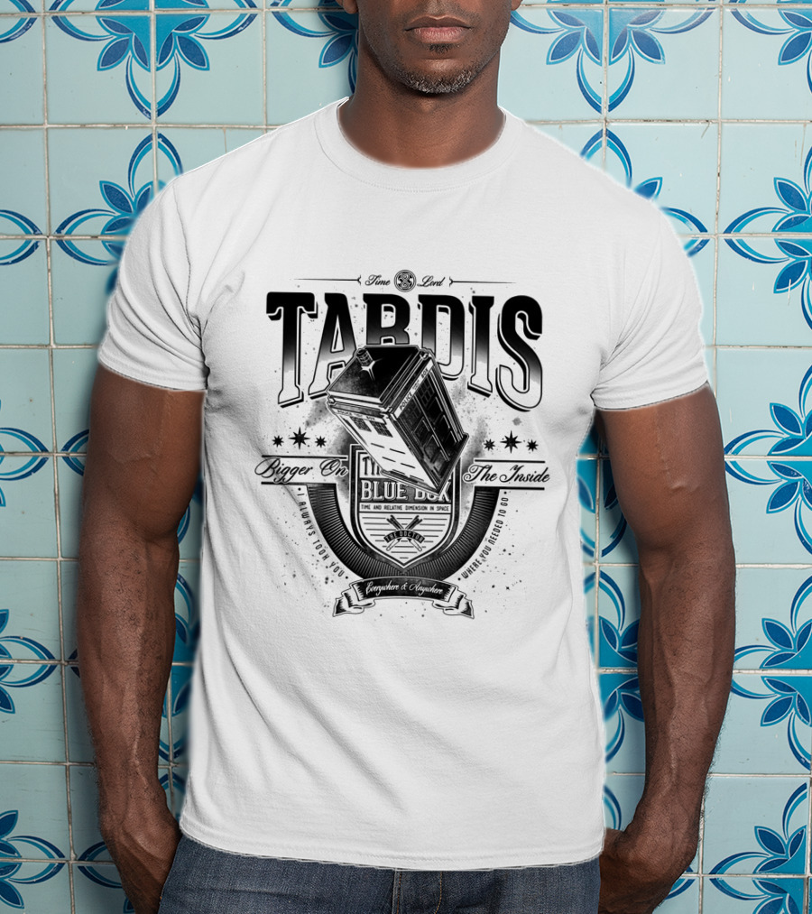 Tardis Time Lord Bigger On The Inside Blue Box Courage Of Gallifrey T-Shirt