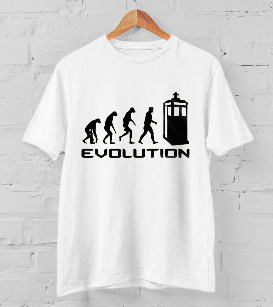 Whovians Evolution TARDIS Silhouette Transformation T-Shirt