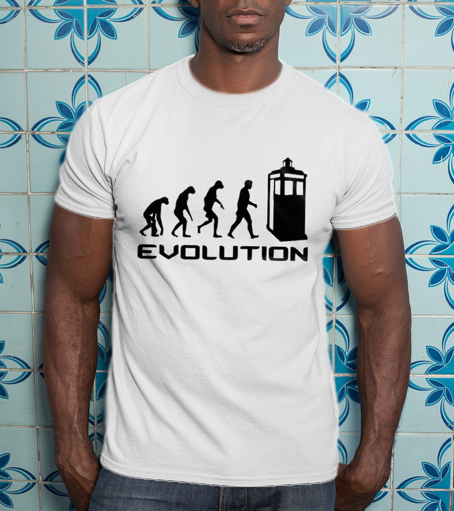 Whovians Evolution TARDIS Silhouette Transformation T-Shirt