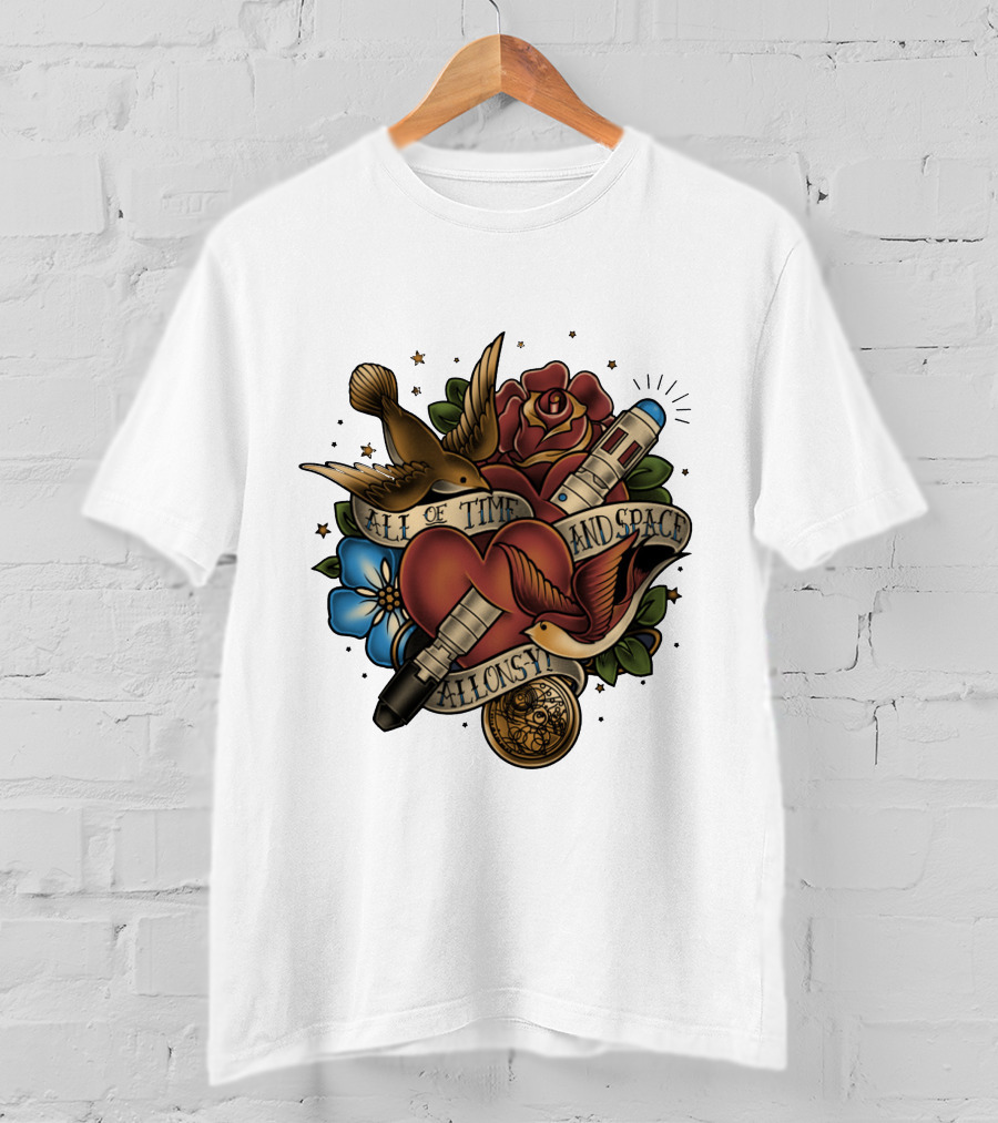 All Of Time And Space Allonsy Dr Who Tardis Tattoo T-Shirt
