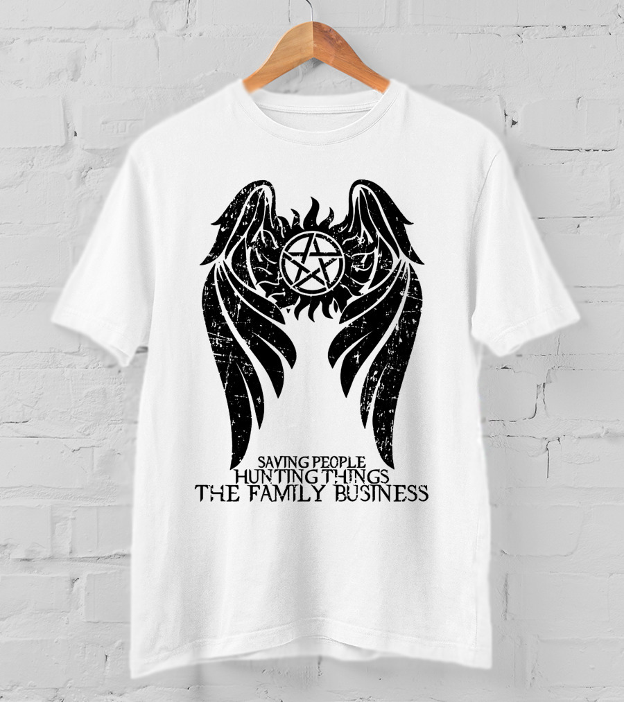 Saving People Hunting Things The Family Business Spn Wings T-Shirt