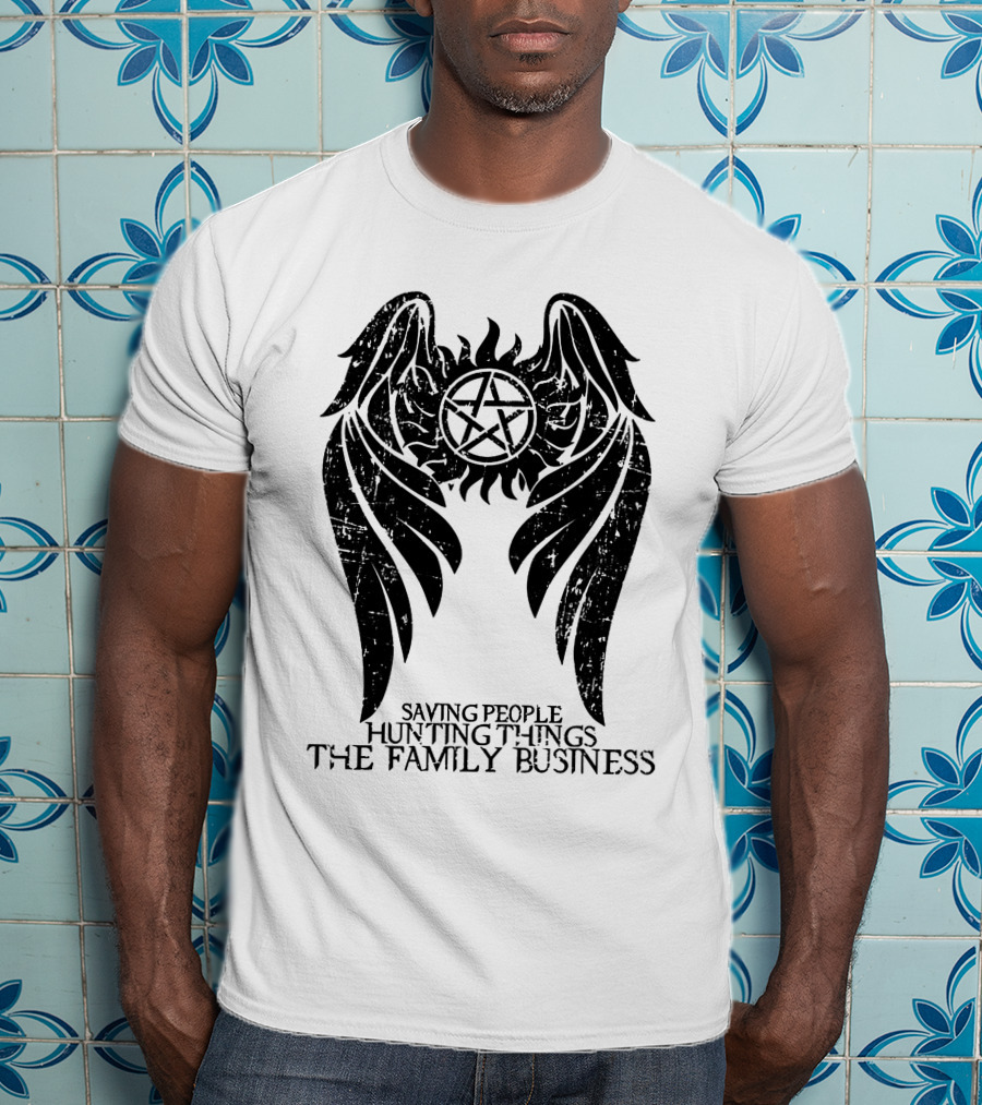 Saving People Hunting Things The Family Business Spn Wings T-Shirt