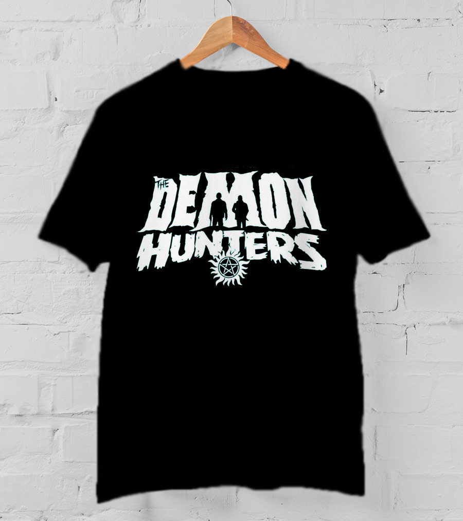 The Demon Hunters Silhouette Sun Symbol B&W T-Shirt