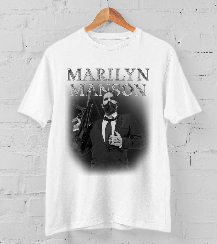 Marilyn Manson Suit Mask Gun T-Shirt