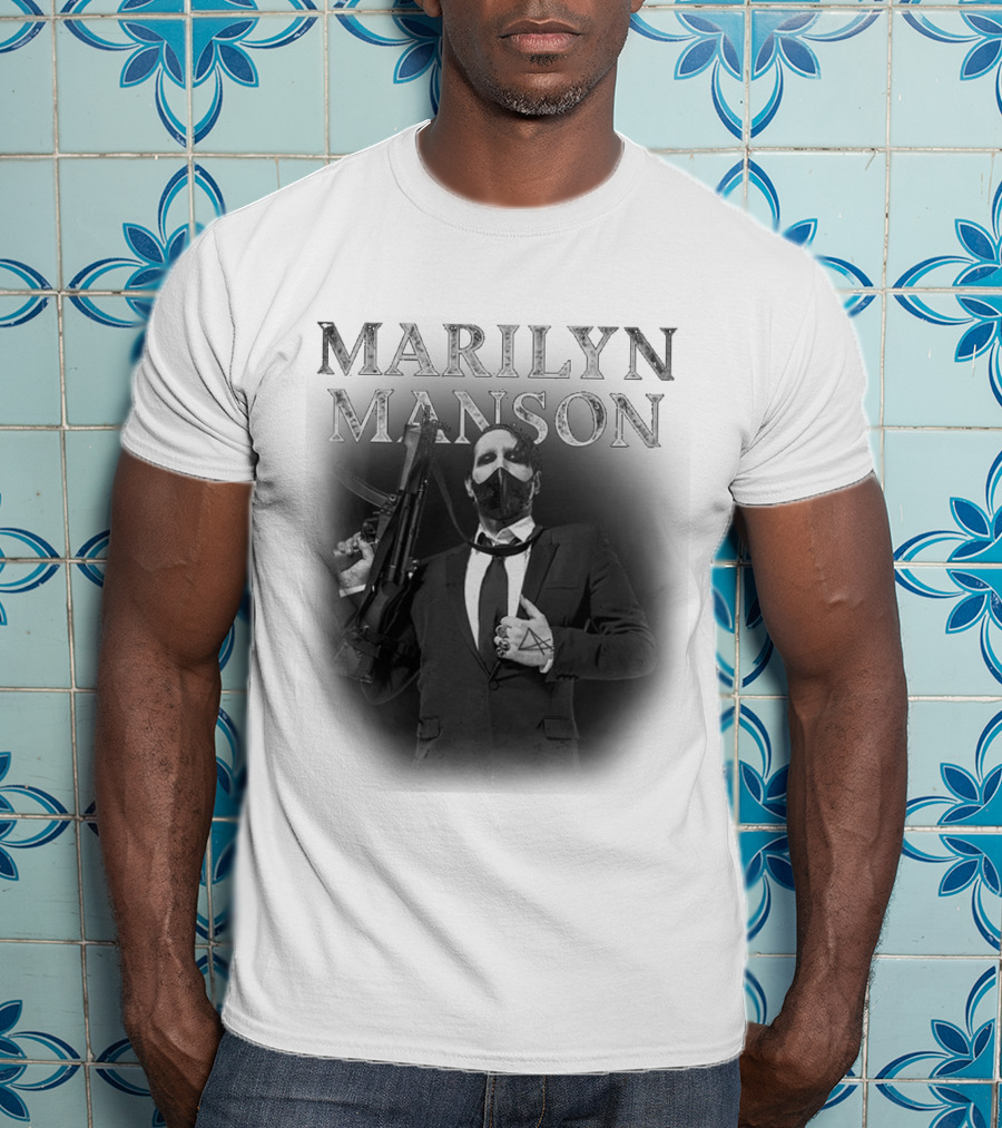 Marilyn Manson Suit Mask Gun T-Shirt