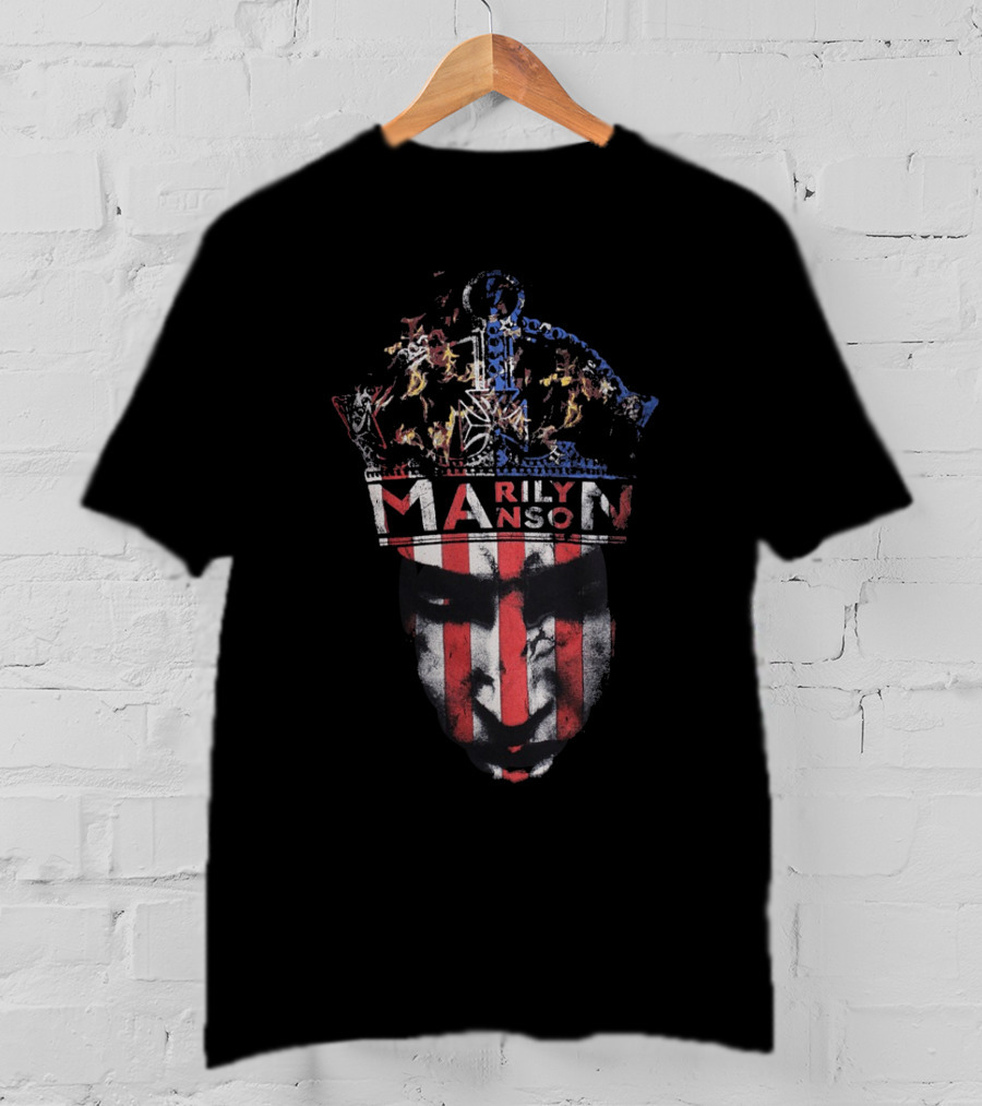 Marilyn Manson American Flag Crown Face MM Exclusive T-Shirt
