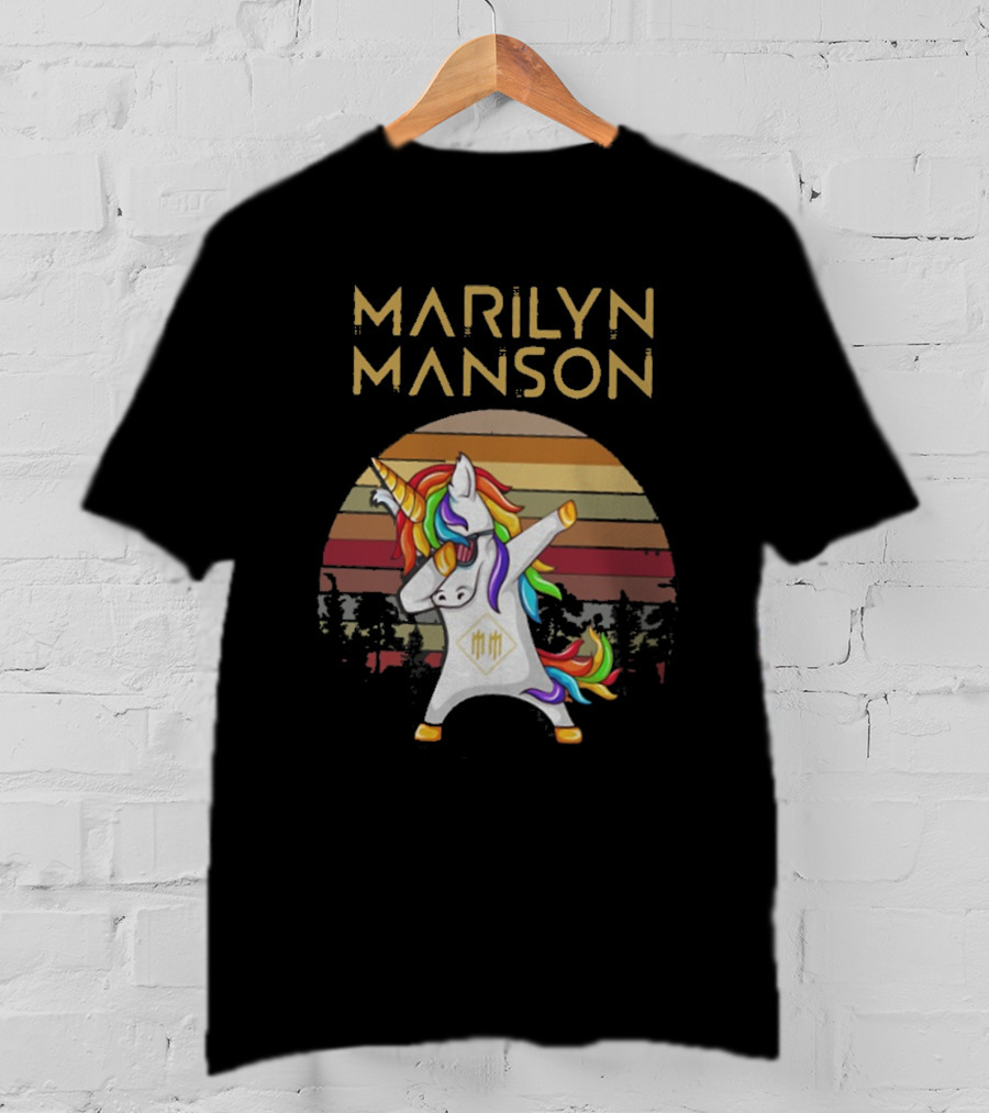 Marilyn Manson Unicorn Dabbing Retro T-Shirt