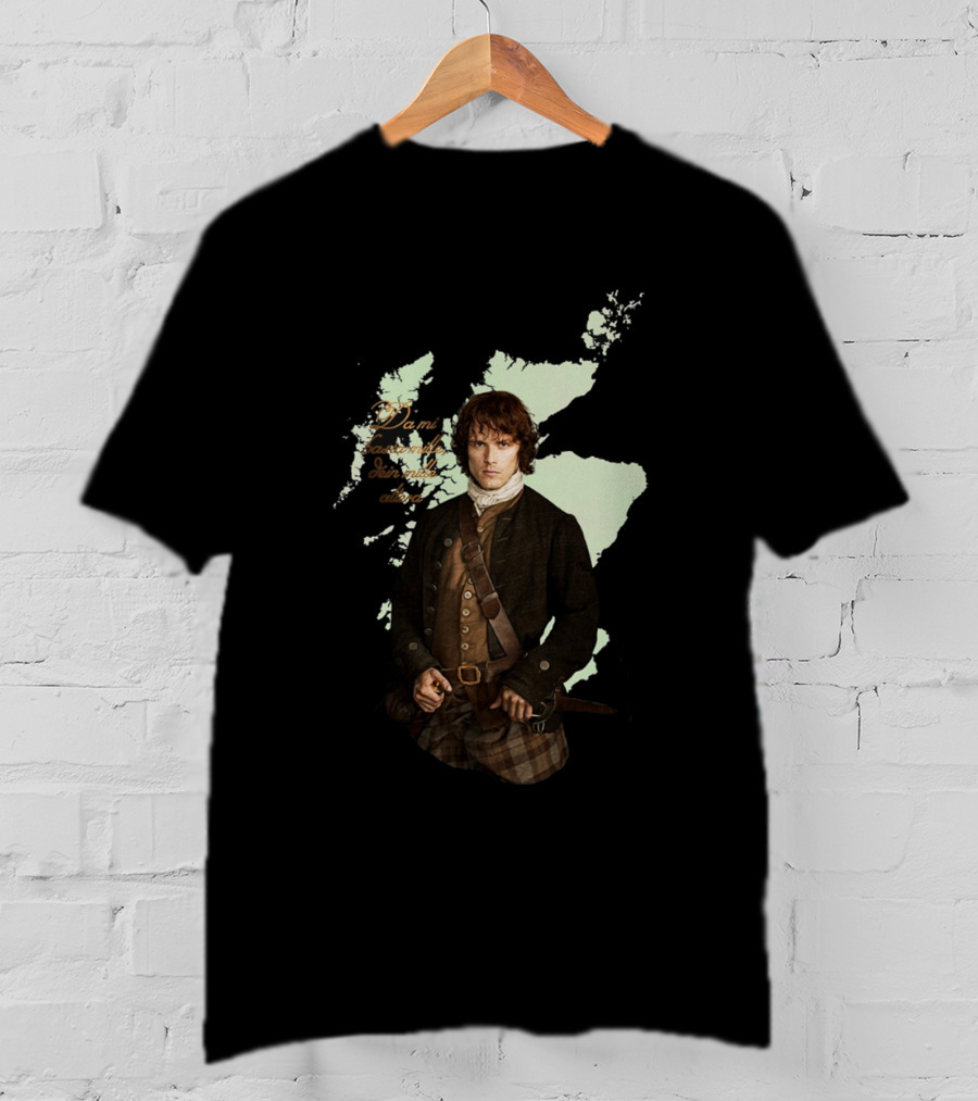 Jamie Fraser Edition Outlander Map Background T-Shirt