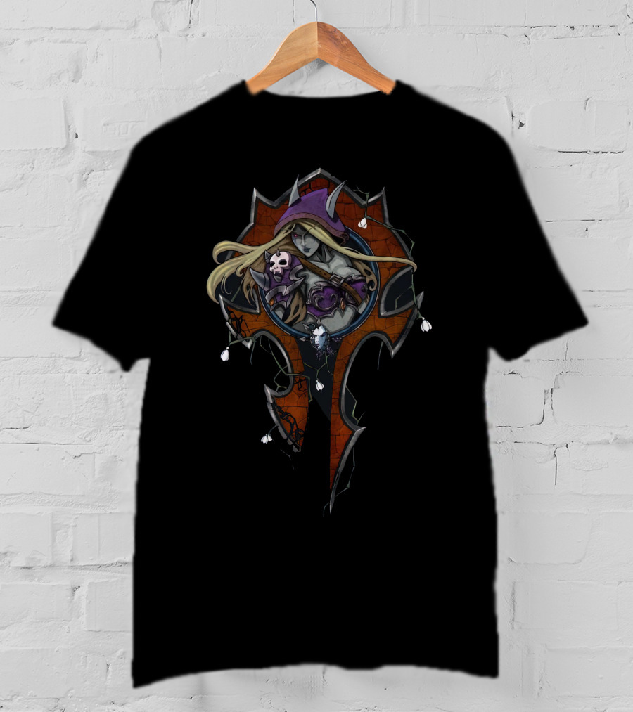 Banshee Edition Sylvanas Skull Icon Floral Elements T-Shirt